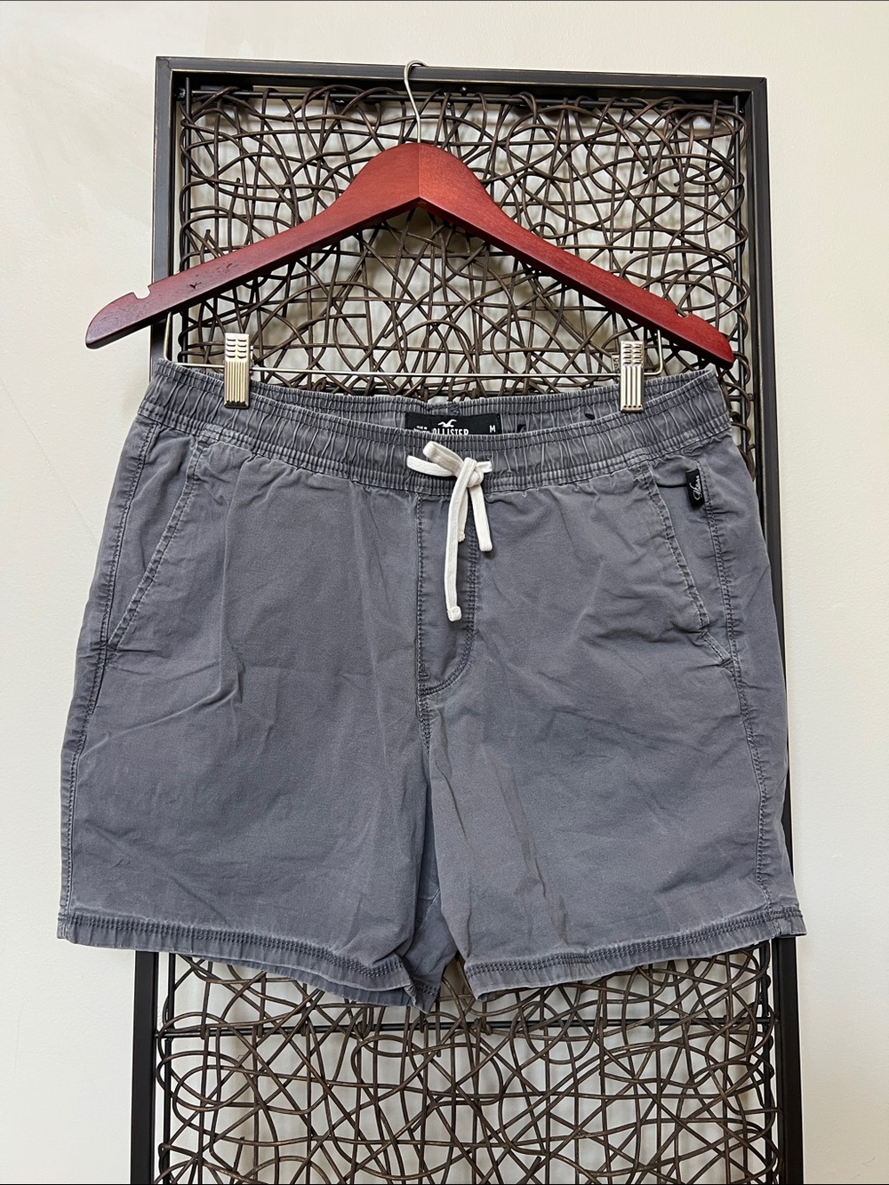 Hollister Epic Flex 5” Jogger Short Stretch Cotton Distressed Grey Pockets Men M